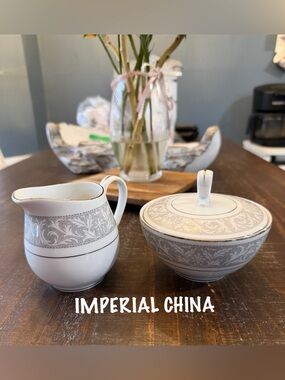Imperial Collectible China NWOT CREAMER AND SUGAR BOWL WITH LID